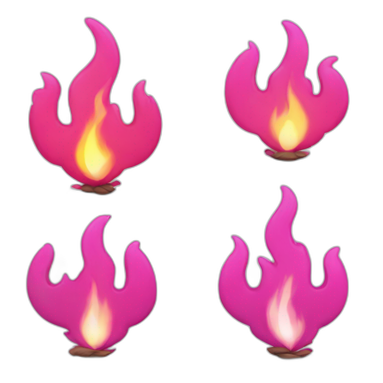 pink fire flames vector art emoji