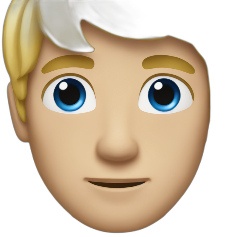 Man with blond hair and blue eyes emoji