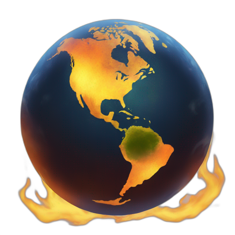 the earth in fire emoji