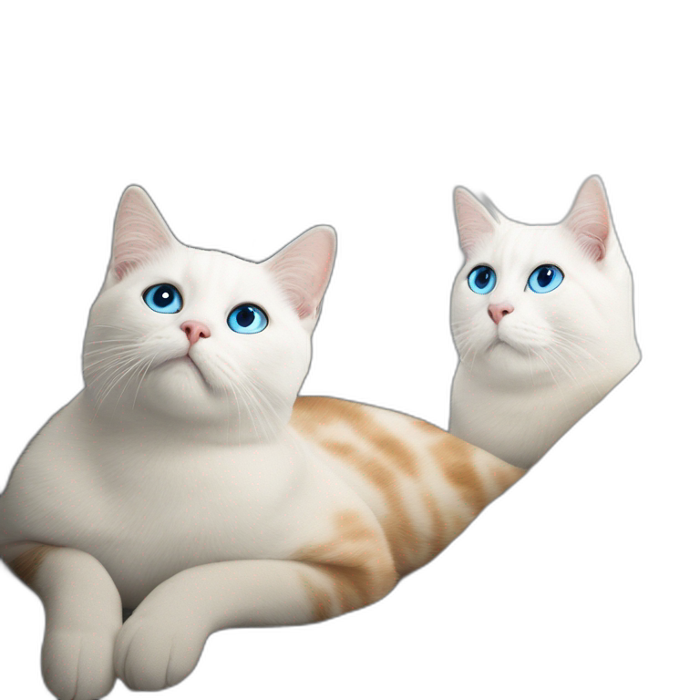 blue-eyed white cat stares emoji