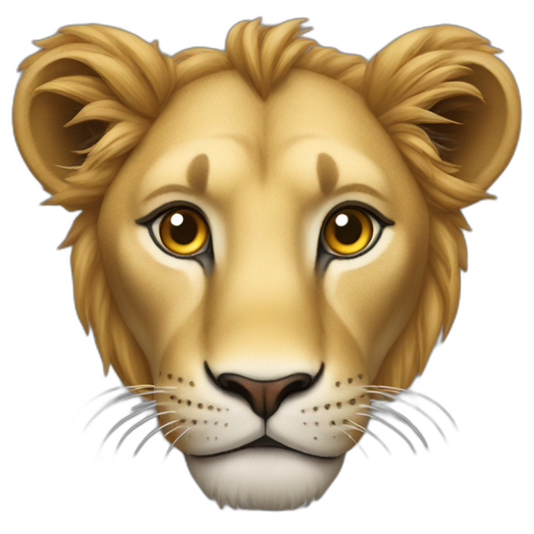 Un lion sur une lionne emoji