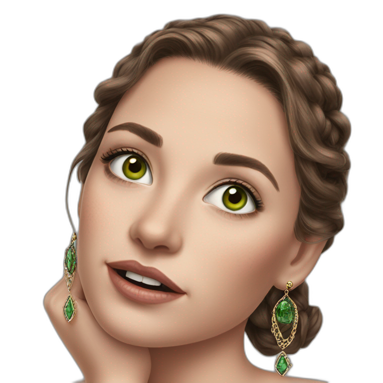 pretty girl with green eyes emoji