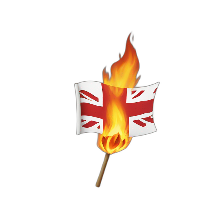 english flag burning emoji
