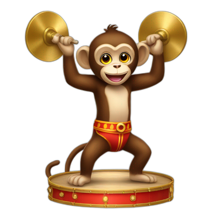 circus monkey using cymbals emoji