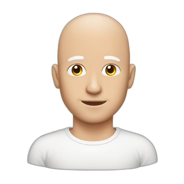 Bald white man with cat ears emoji