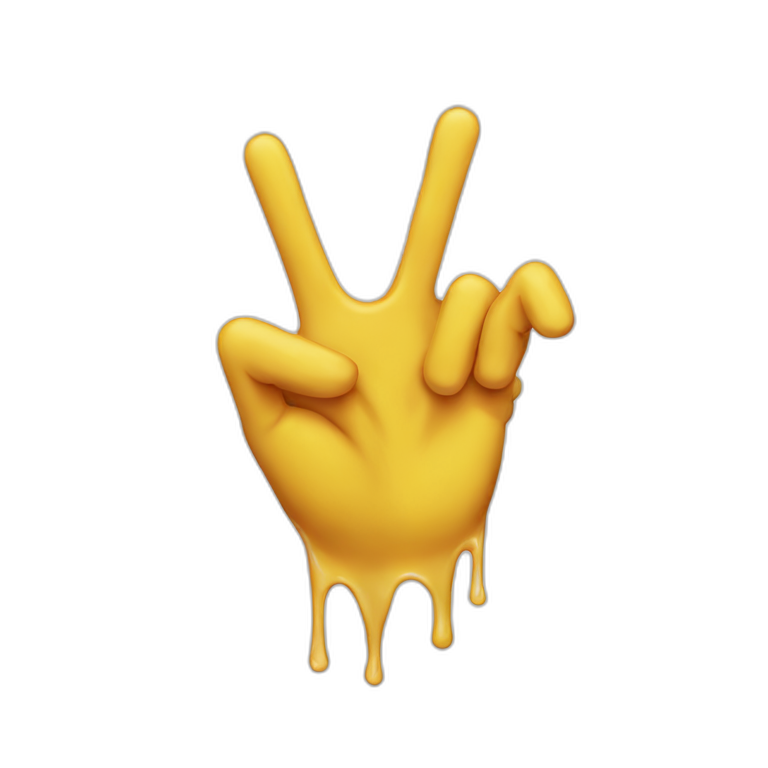 melting peace sign hand emoji