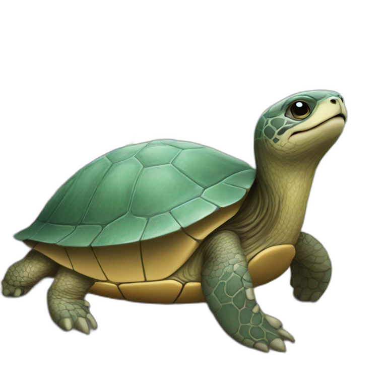 A turtle on an otter emoji