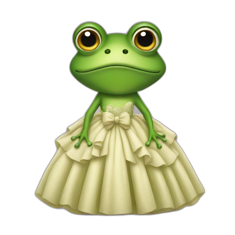 frog wearing a dress emoji