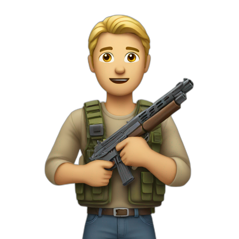 Man holding gun emoji