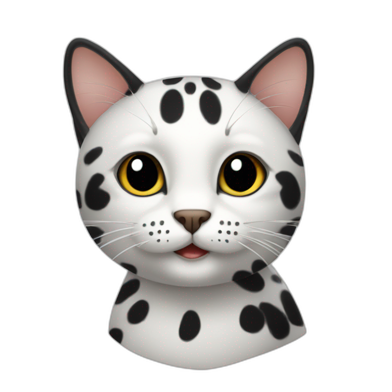 white black spotted cat emoji