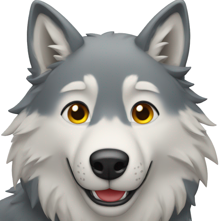 happy wolf corona emoji