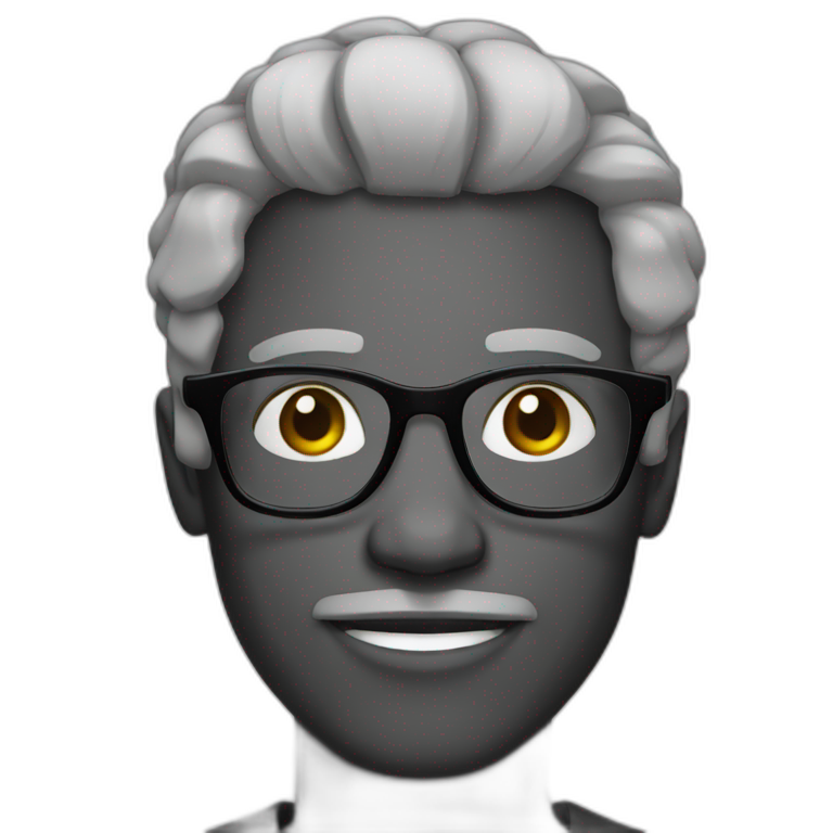 Black person with locks ans grey glasses emoji