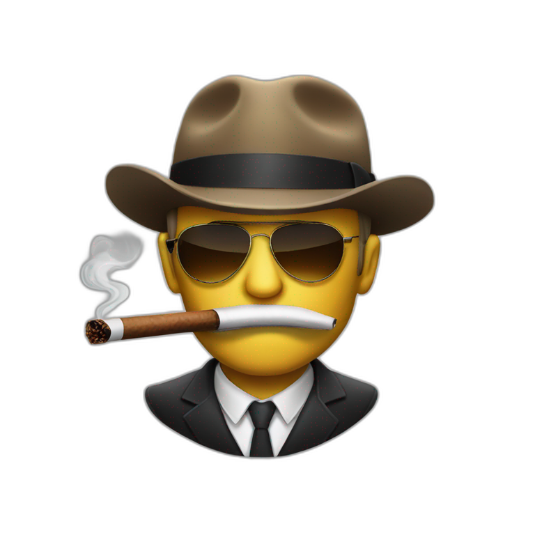 soccer ball smoking a cigar gangster emoji