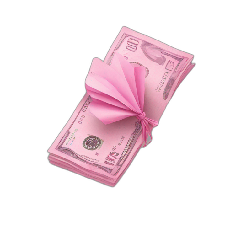 pink money flying emoji