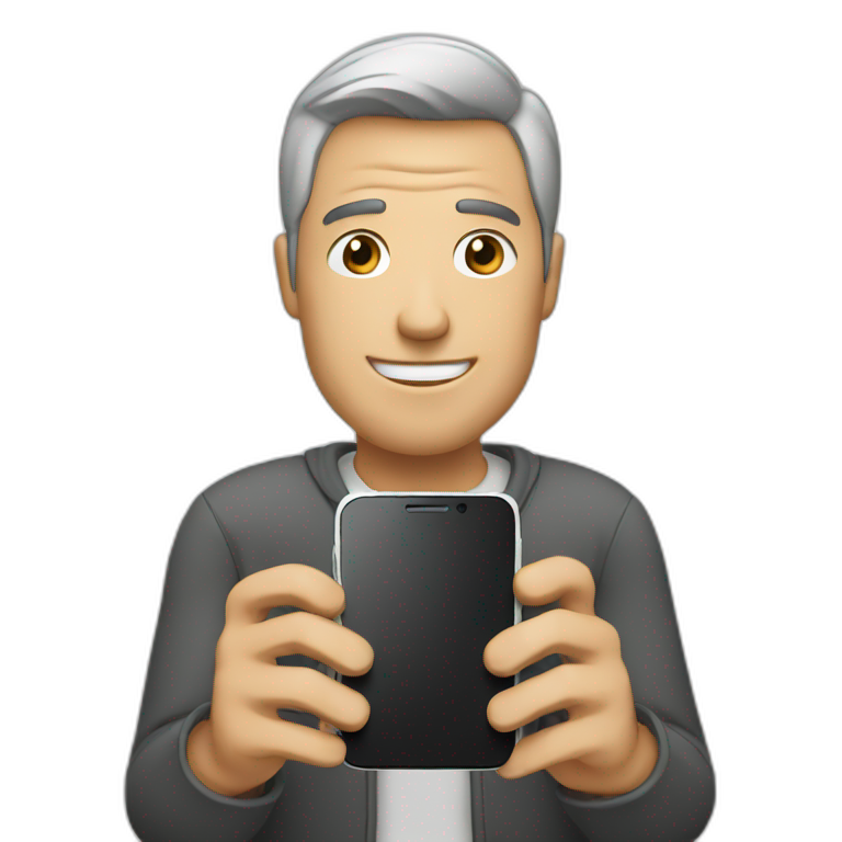 Smartphone with man emoji