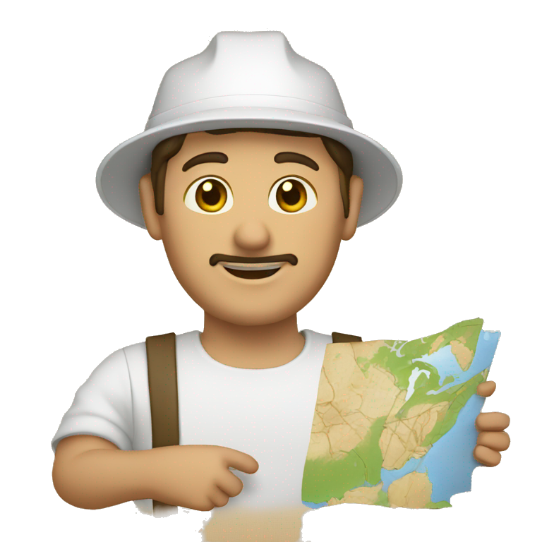 white Craftman showing a map emoji