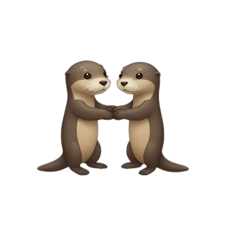 Otters holding hands emoji