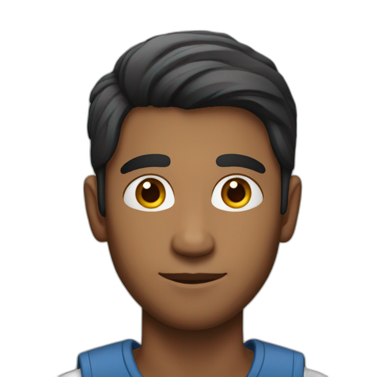 indian guy with short middle part hair emoji
