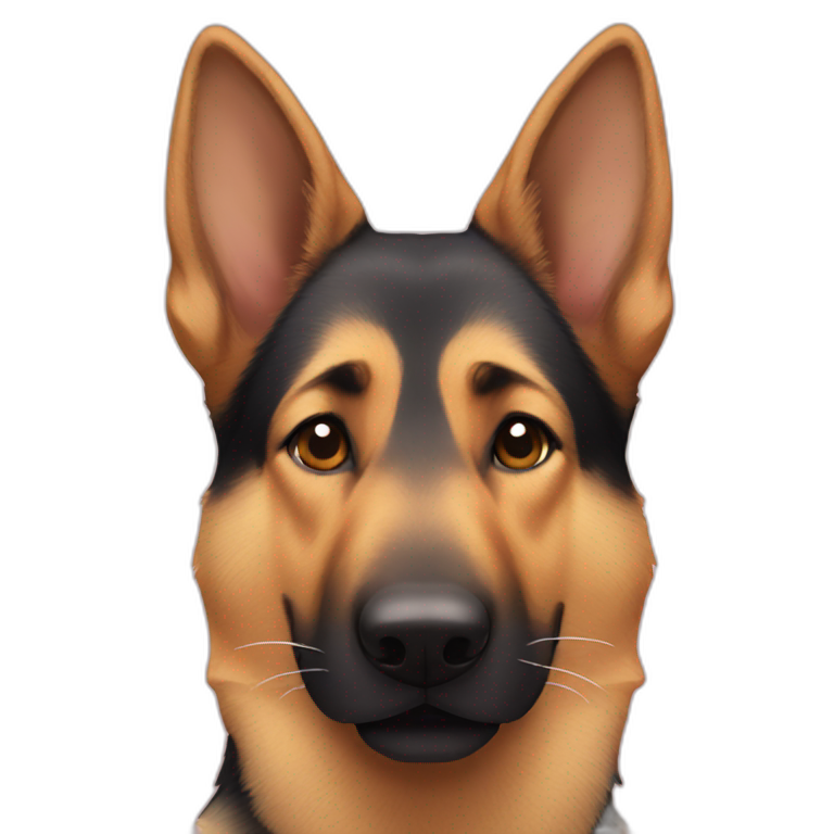 German shepherd covering face with paws emoji