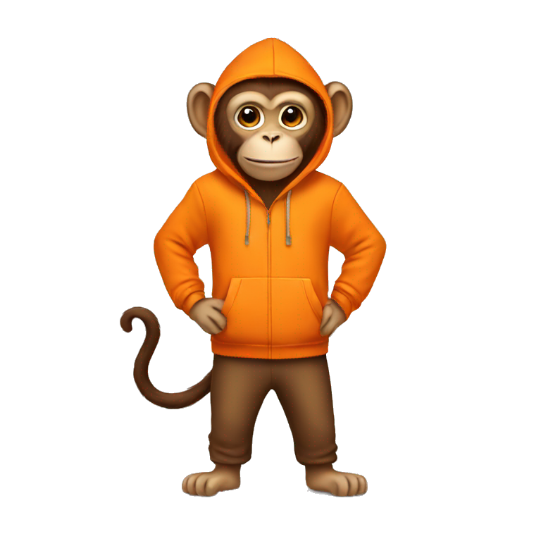Monkey in orange hoodie  emoji
