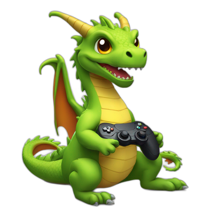 Dragon with Gaming Controller emoji