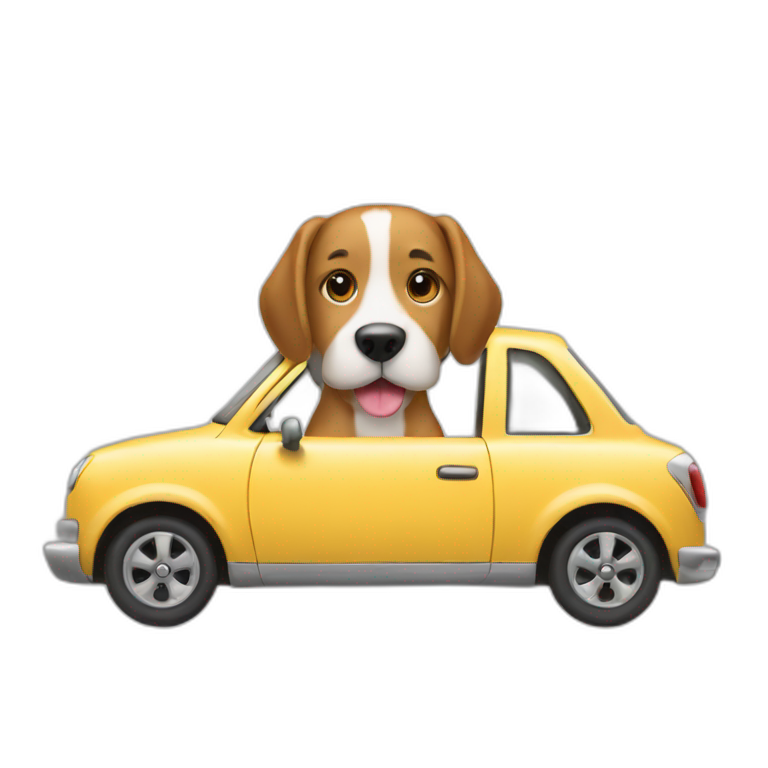 dog drive car emoji