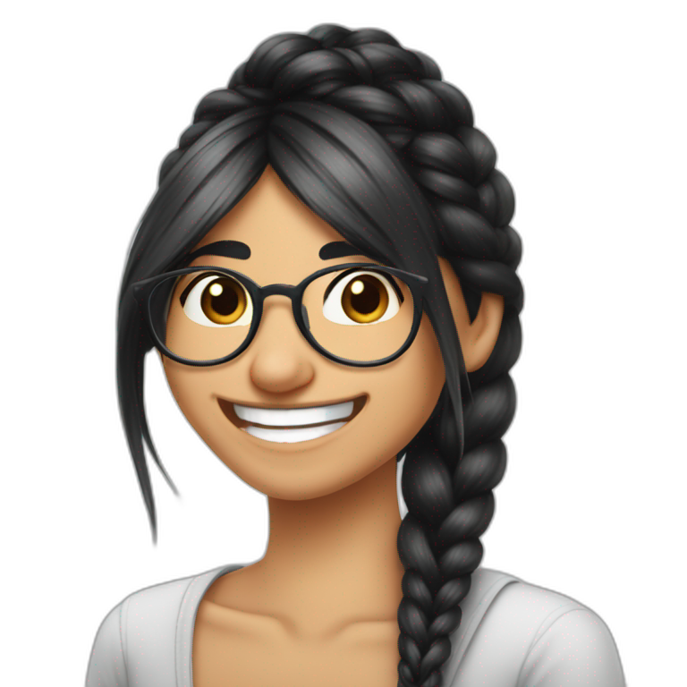 Mia Khalifa braid laughing out loud face emoji