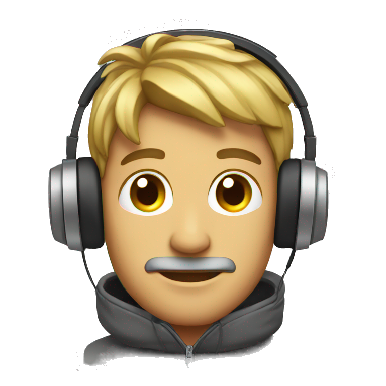 Man headphones laptop  emoji