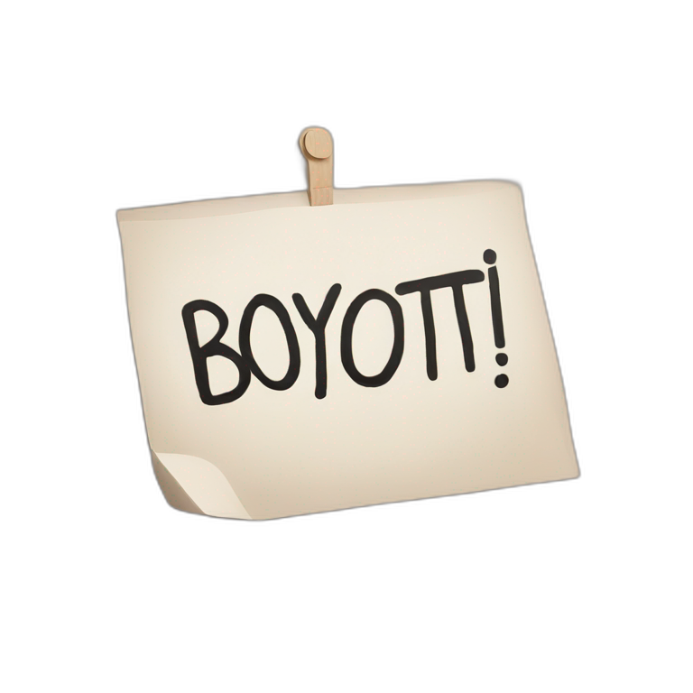 Placard with "BOYCOTT" written on it emoji