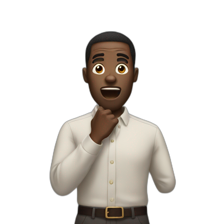 black man surprised hands emoji