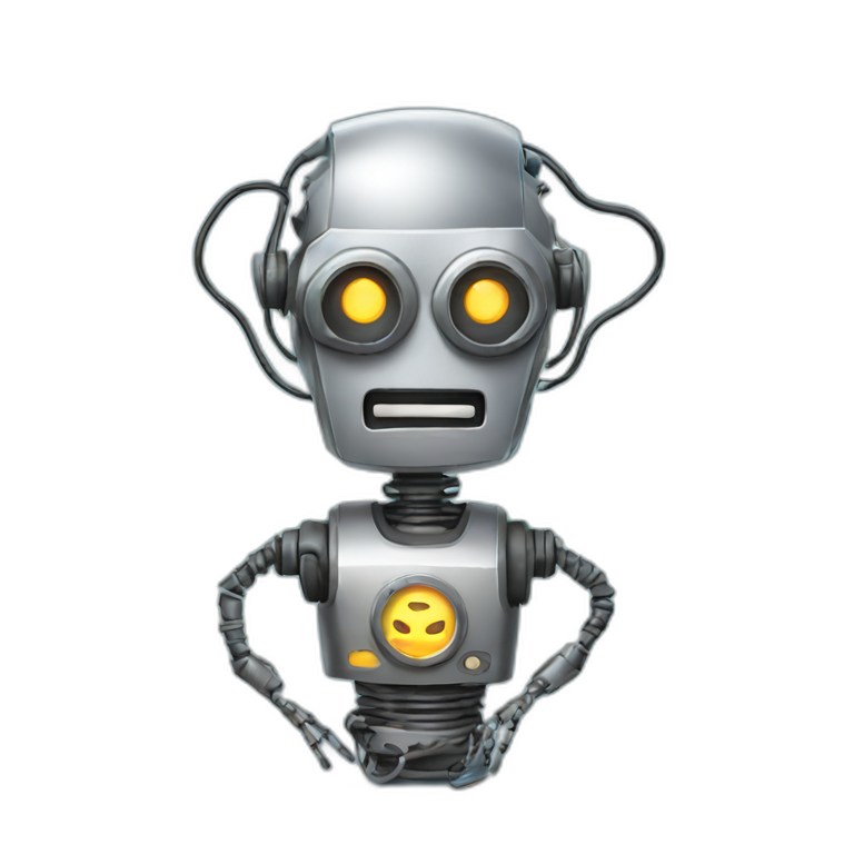 metal robot grandad with wires emoji