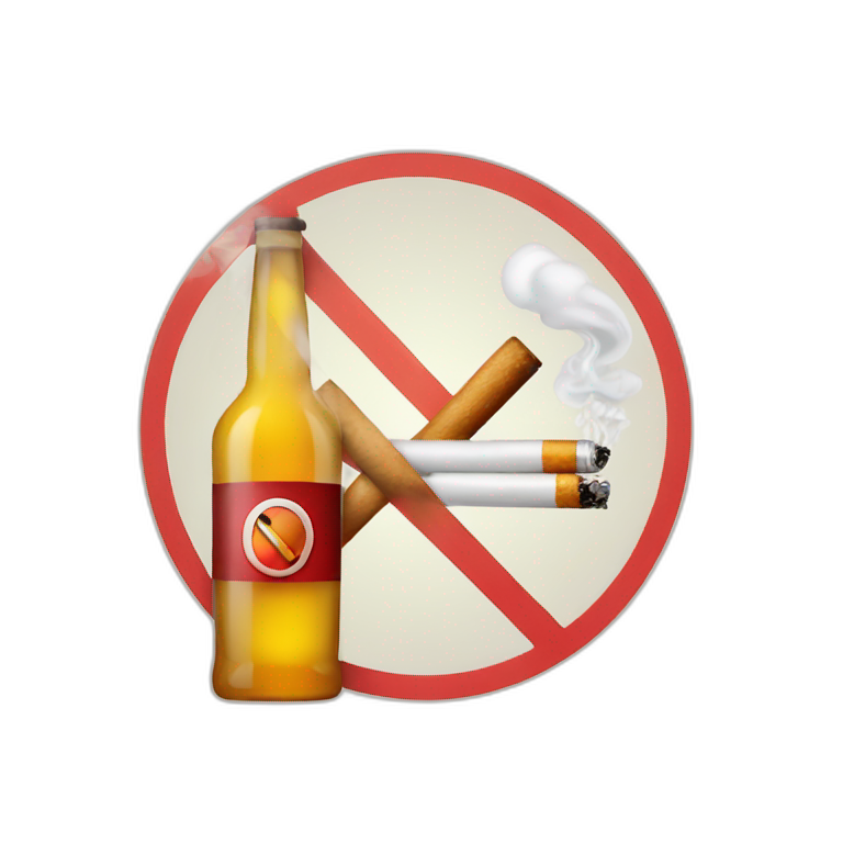 no smoking and alcohol emoji