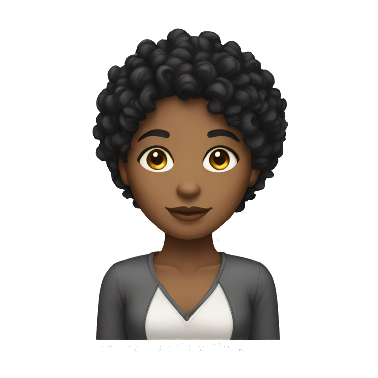 black curly hair girl emoji