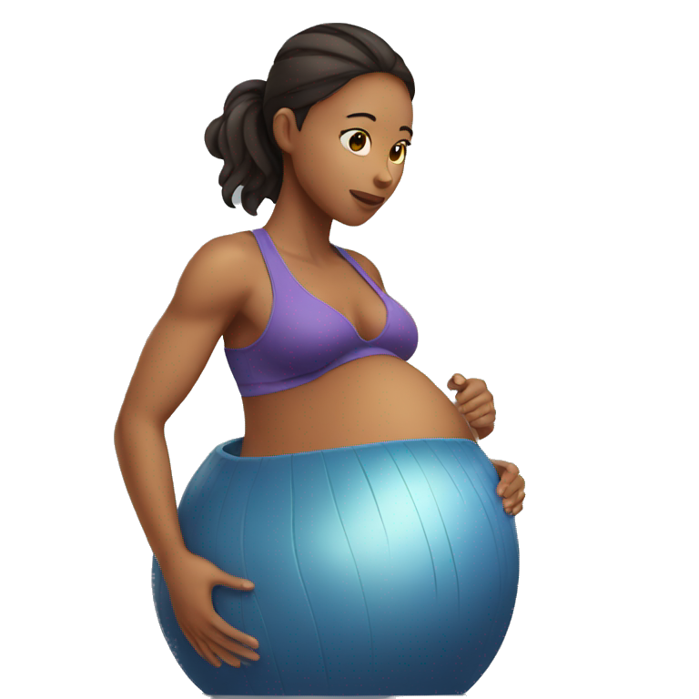 pregnant woman doing gym emoji