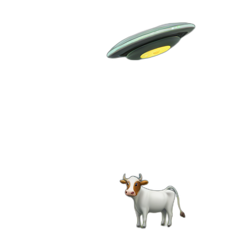 ufo abducing cow emoji