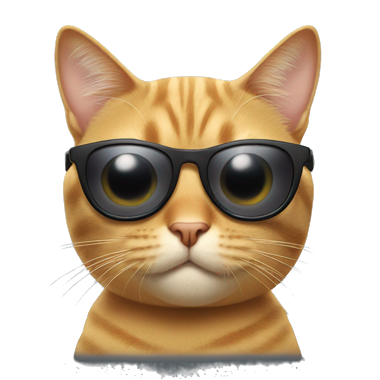 Cat with sunglasses looking shocked  emoji