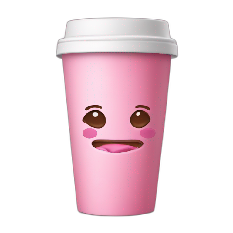 pink hot chocolate take away cup emoji