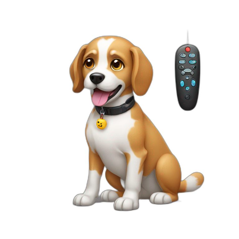 Dog with remote control emoji