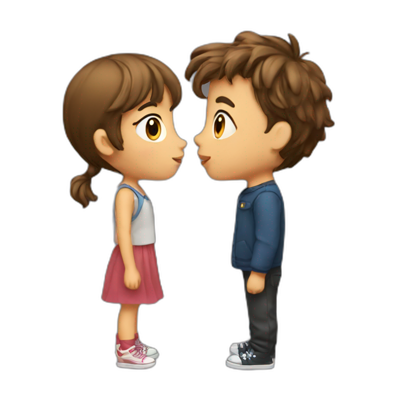 girl kiss boy emoji