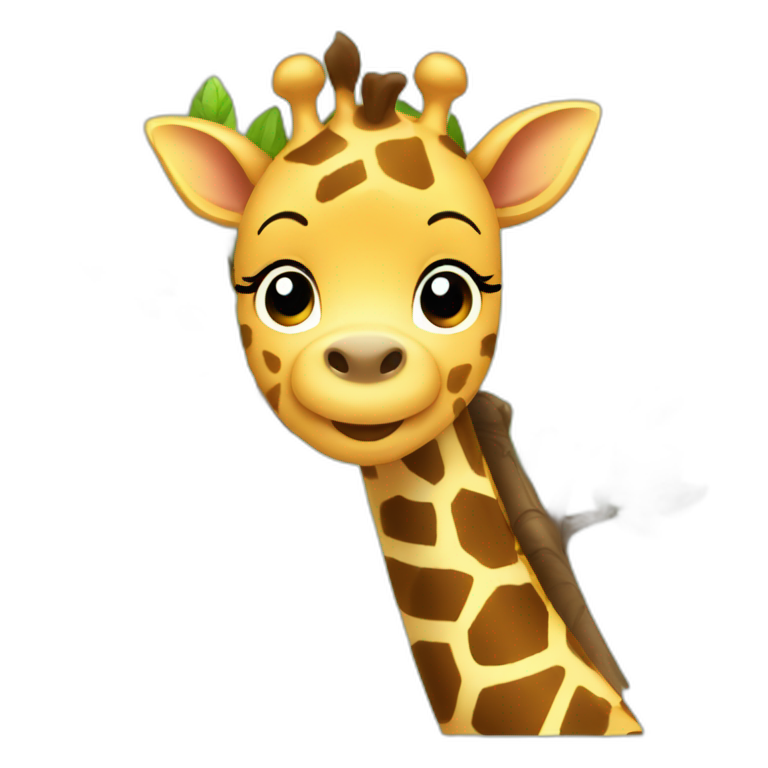 Cute baby giraffe in a tree emoji