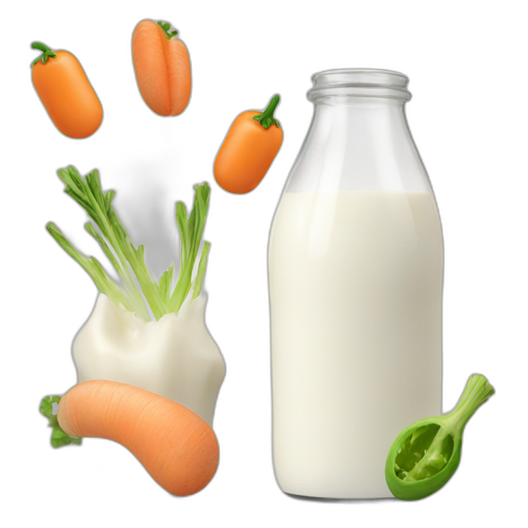 milk and vegetable emoji