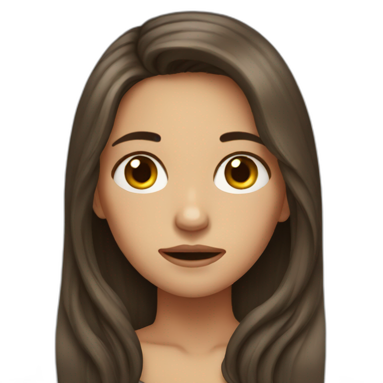 Crying female with long brunette hair emoji