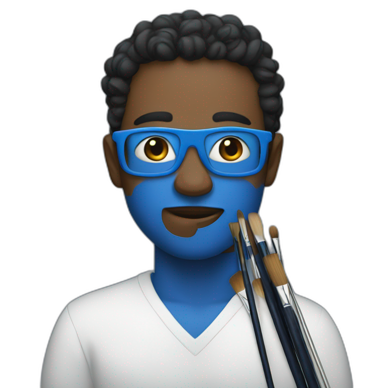 Blueblue as an artist emoji