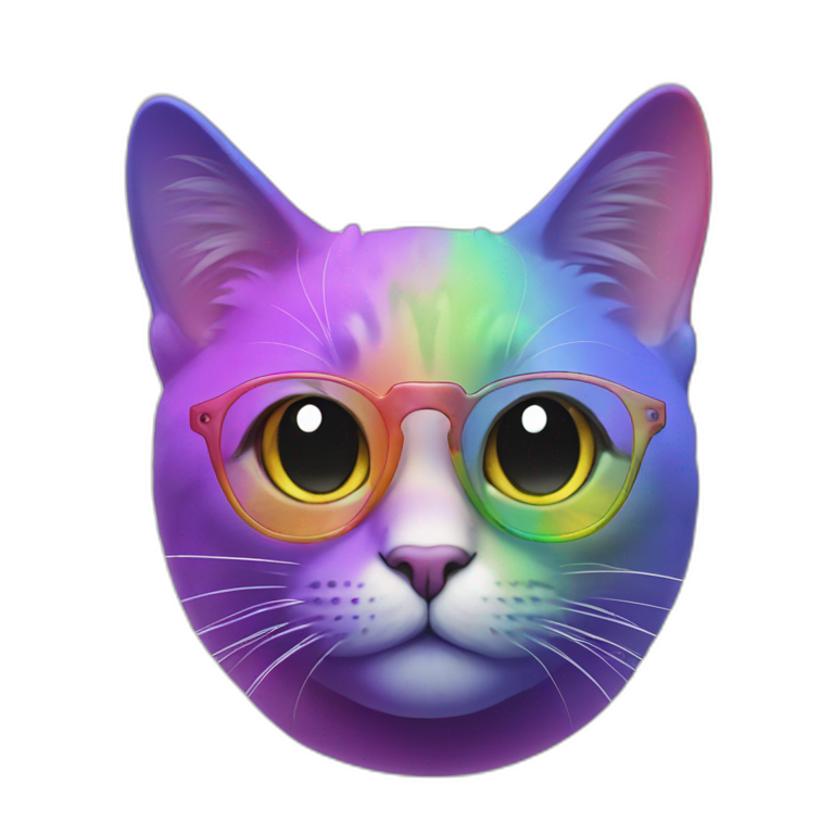 A cool cat who’s rainbow smoke emoji