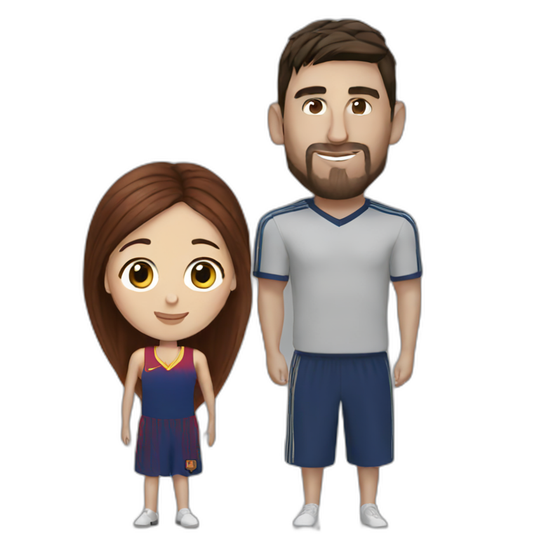 messi with his wife emoji