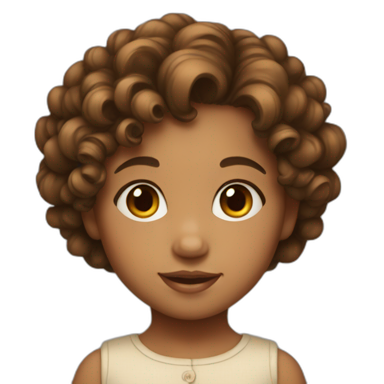 Little Girl with Brown Short Curls emoji