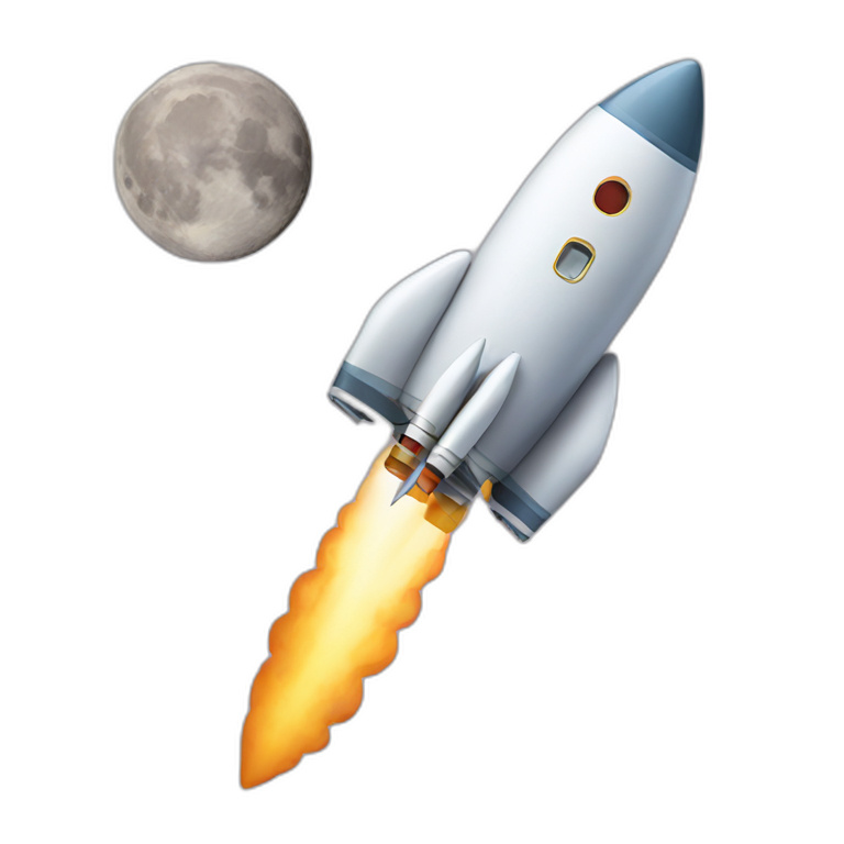 rocket flying to moon emoji