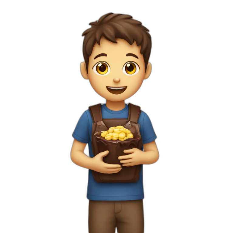 kid eating chocolate  emoji