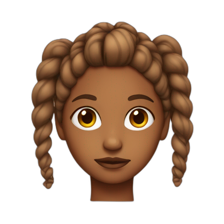 Brown girl with tied hair emoji