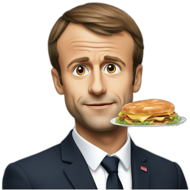 Emmanuel Macron entrain de manger Sticker